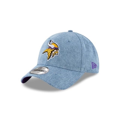 Blue Minnesota Vikings Hat - New Era NFL Washed Out 9TWENTY Adjustable Caps USA3019426